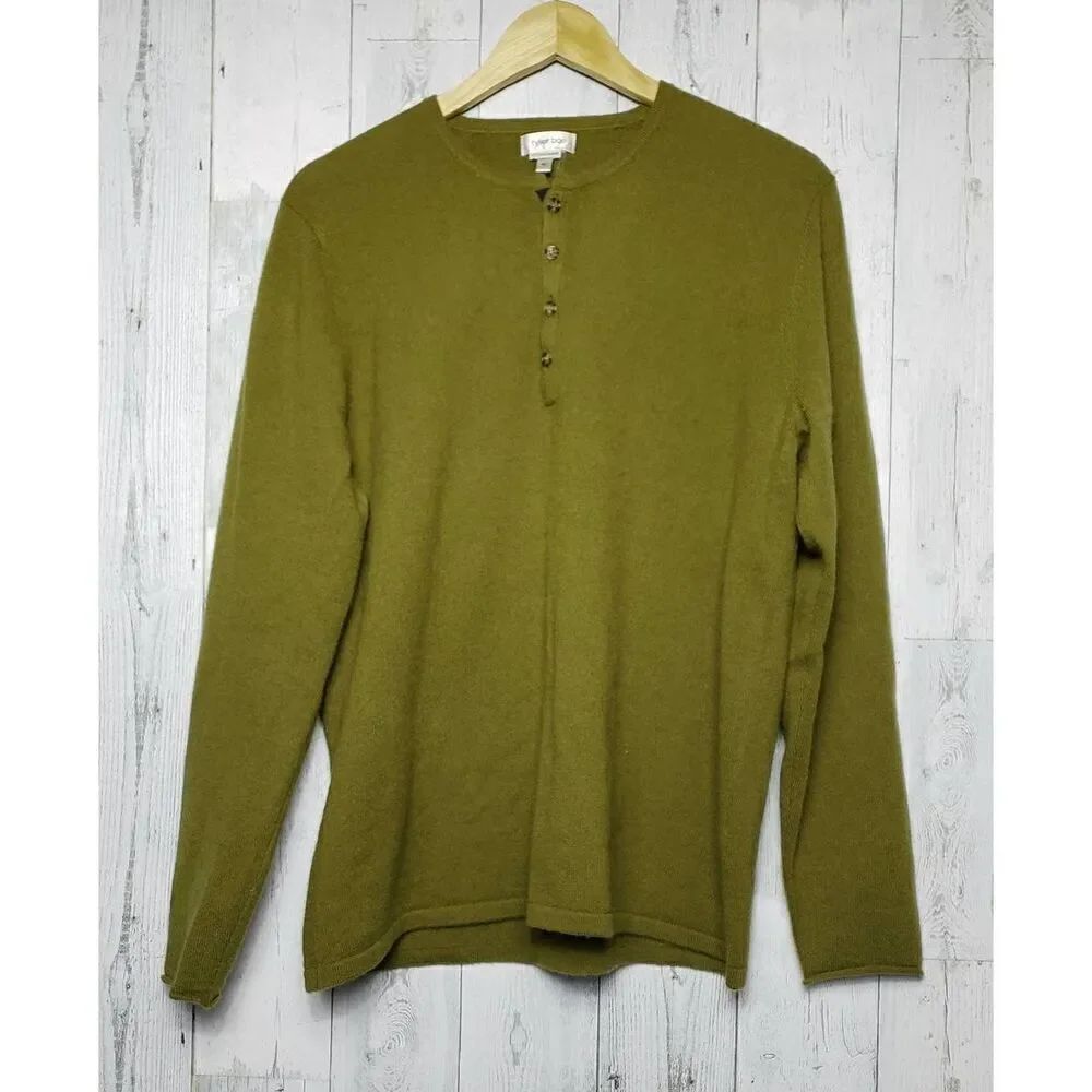 Tyler Boe 100% Cashmere 1/4 to 1/2 Button Up Sweater Sz. M